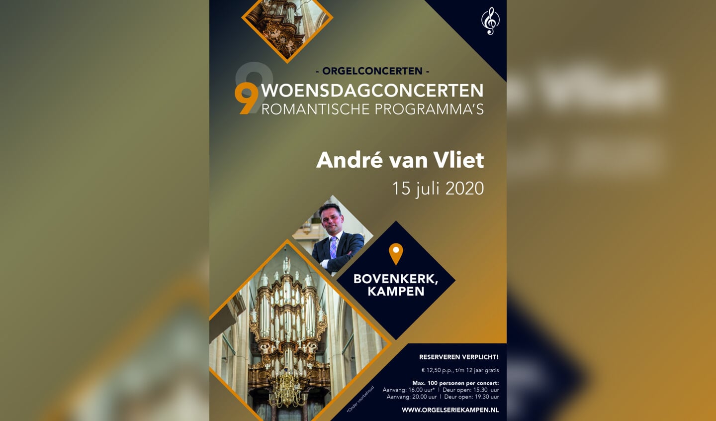 André van Vliet geeft derde orgelconcert in de woensdagavond-serie in Bovenkerk van Kampen
