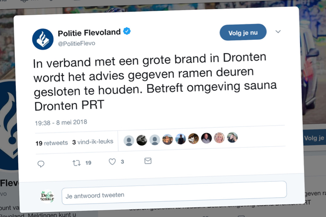 De tweet van politie Flevoland