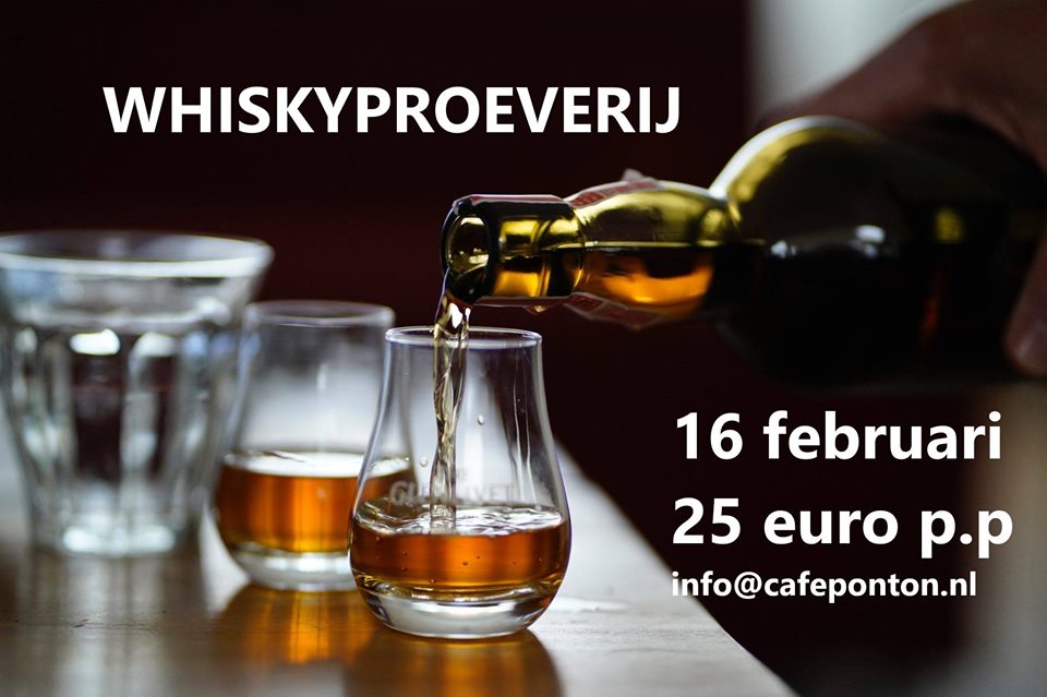 Whiskyproeverij op 't Ponton, kaarten beschikbaar
