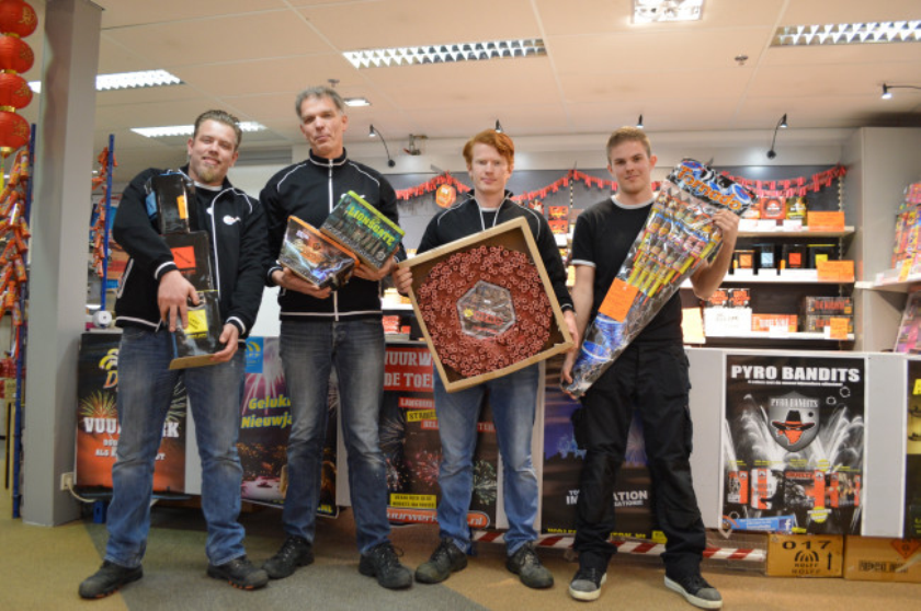 Bart, Jan, Frank en Martink Brinkman (v.l.n.r.).