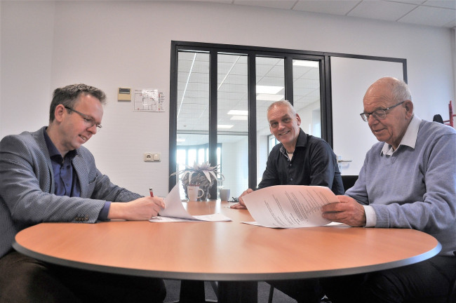 Vlnr: Johan van der Kolk, Wim Mossel en Teun Bouwhuis.