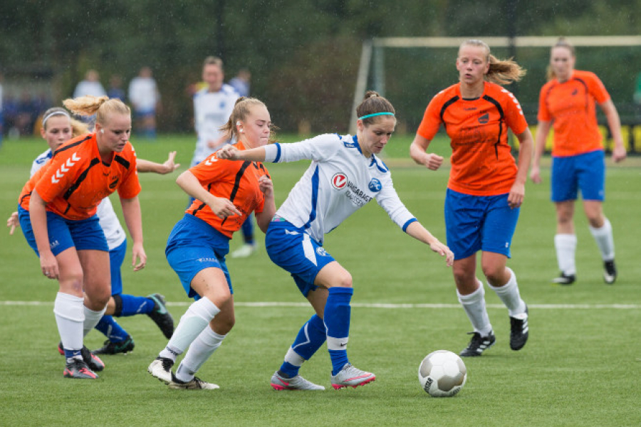 Céline van Velsen in actie voor HTC in 2017.
