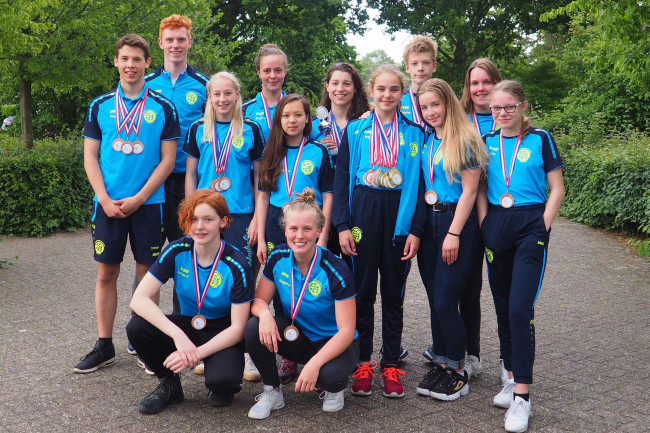 De delegatie uit Dronten bij de Gelderse kampioenschappen.