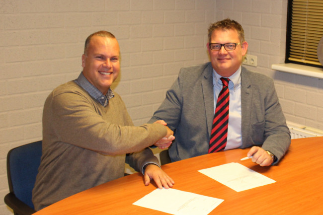 Sponsor John Halsema en Reaal-voorzitter Jan Pieter Stoop.