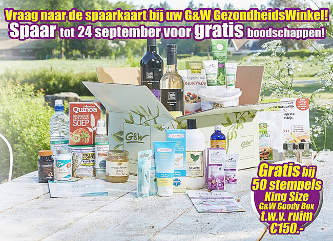 G&W GezondheidsWinkel geeft gratis gezonde boodschappen weg deze zomer
