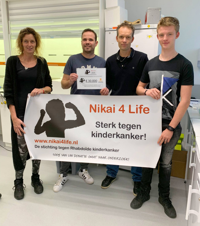 Stichting Nikai 4 Life doneert 30.000 euro aan Jarno Drost Research Group