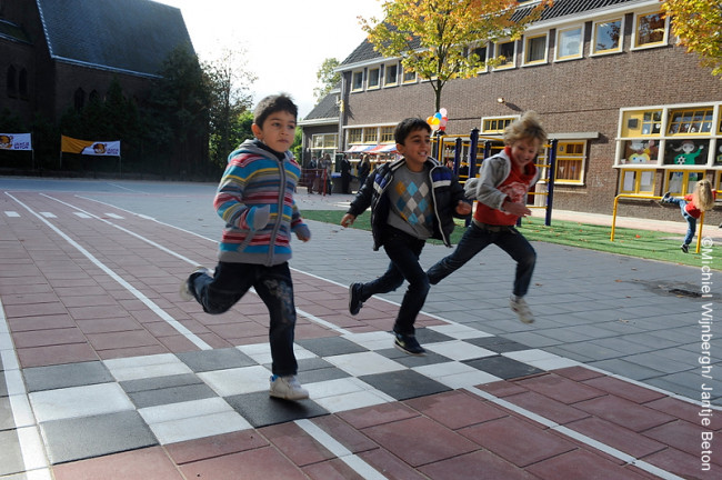Een 'gezond schoolplein'.