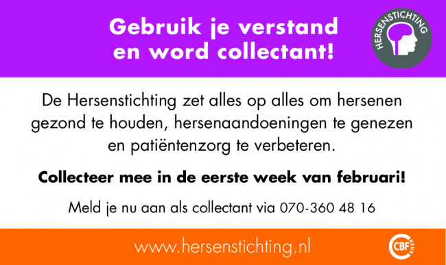 Hersenstichting zoekt collectanten