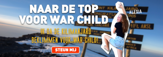 Alexia op de kerstmarkt voor War Child