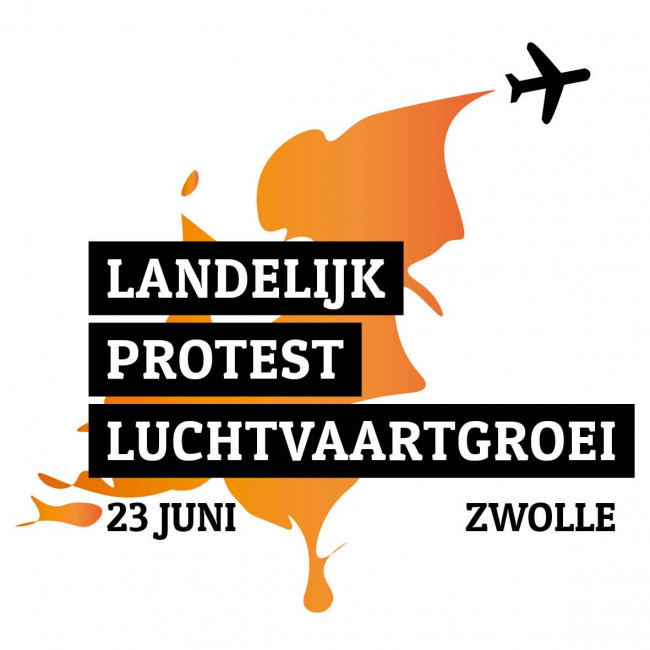 Protest tegen Lelystad Airport en luchtvaartgroei
