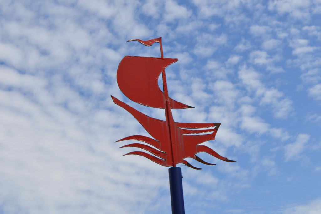 Markering van een scheepswrak in Dronten.
