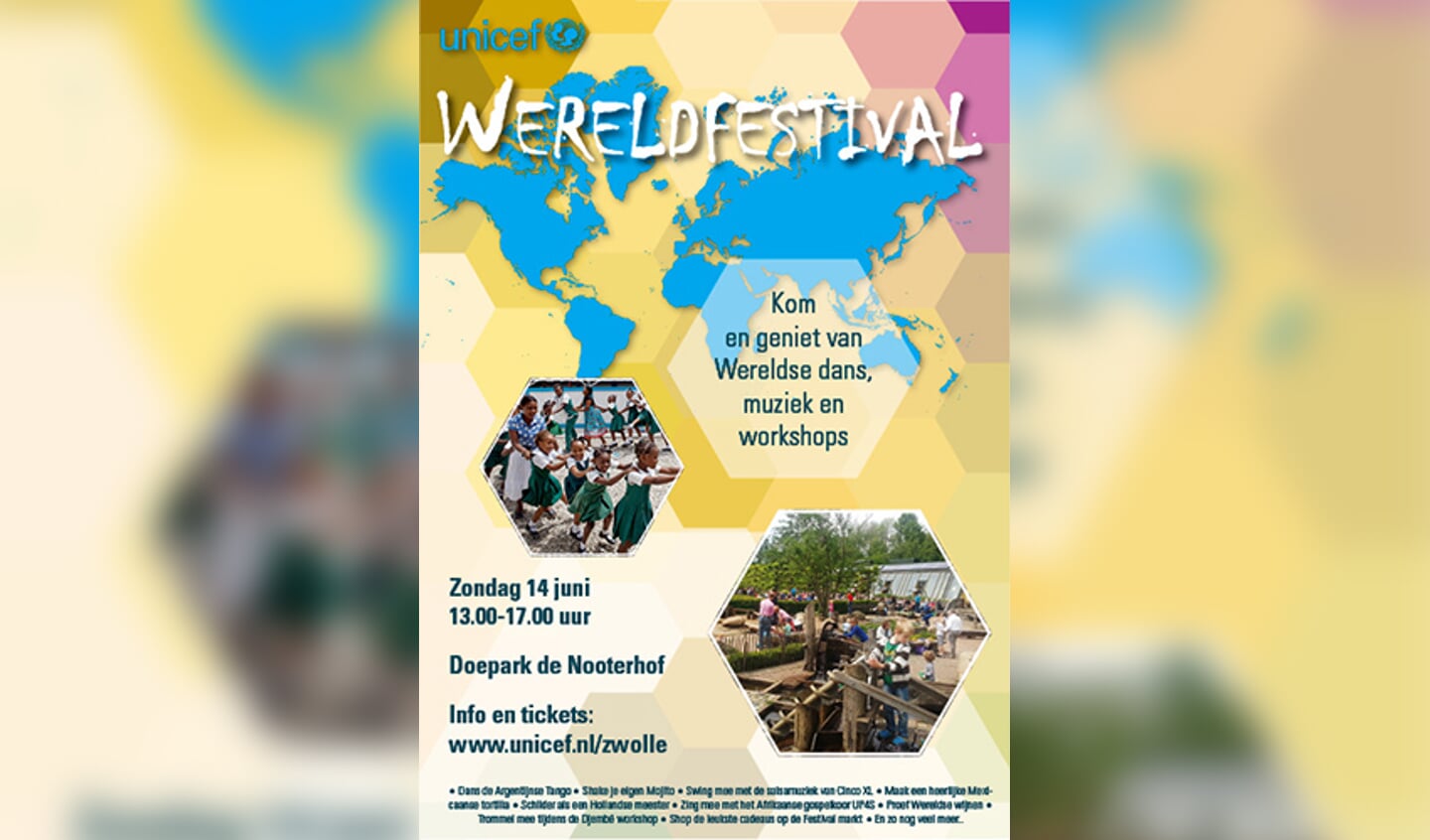 UNICEF Wereldfestival op 14 juni in Zwolle