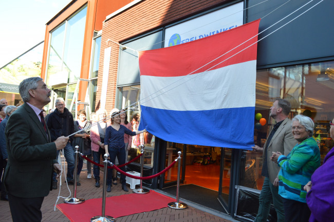 De opening van de Wereldwinkel in april.