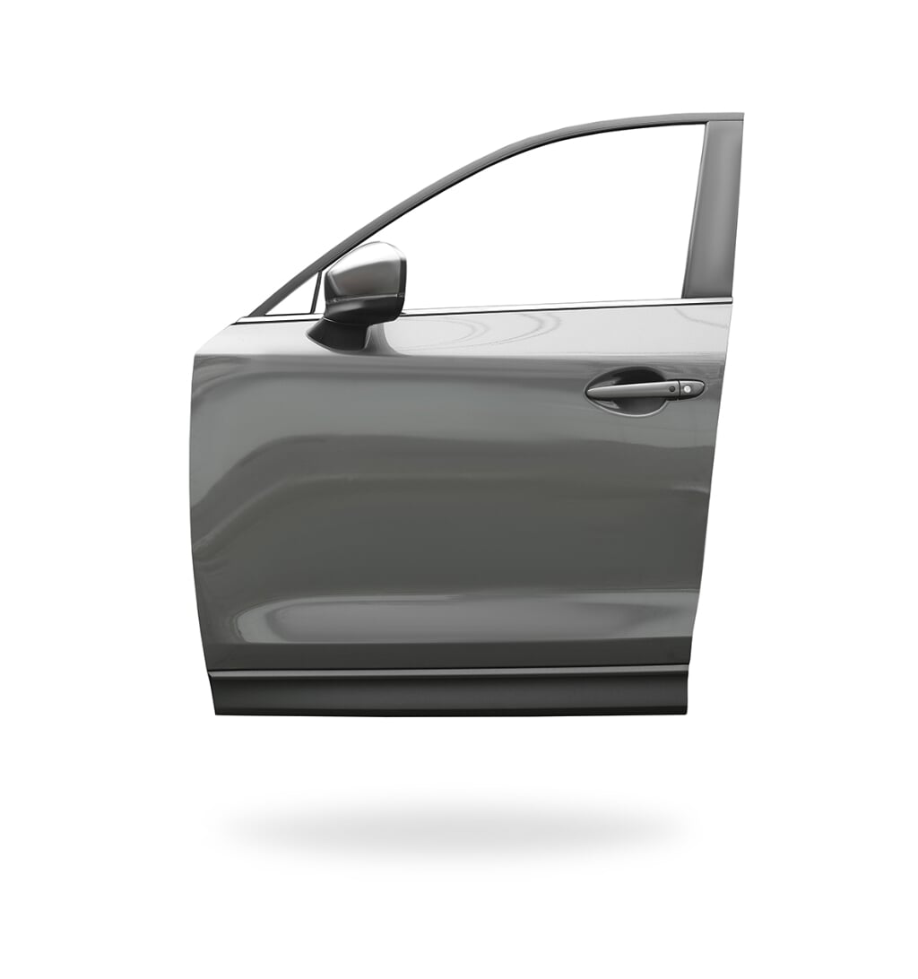 New modern car door on white background