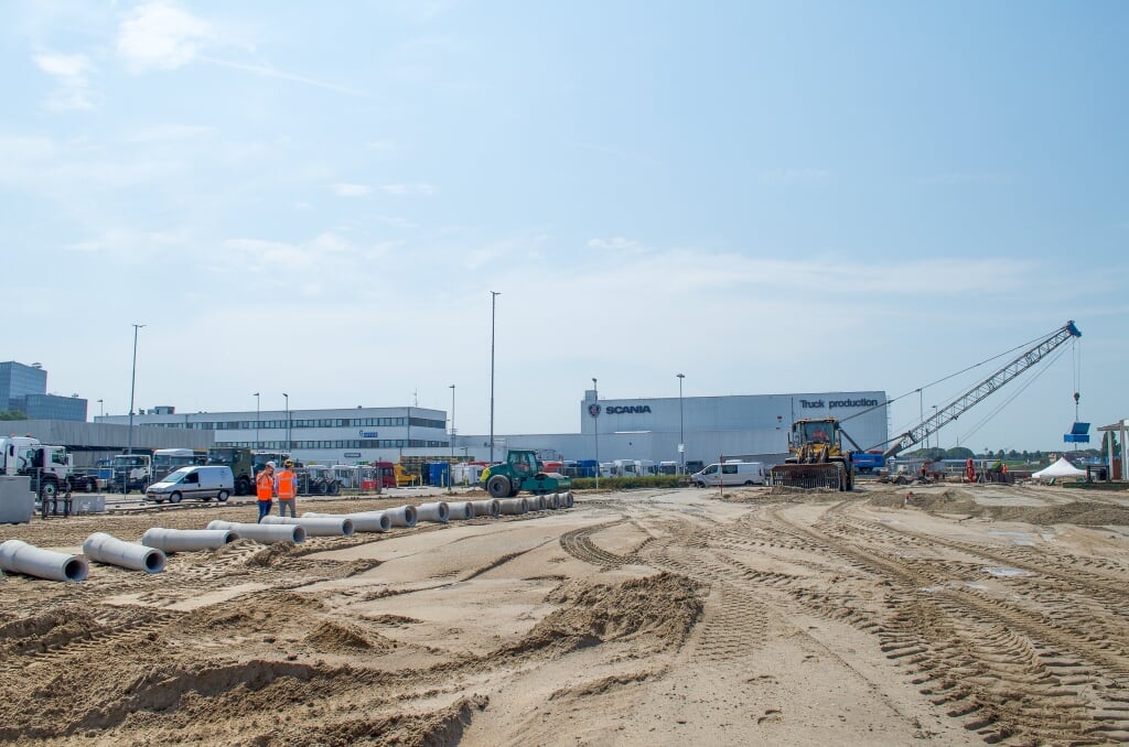 De werkzaamheden op het Scania-terrein zijn vorige week begonnen.