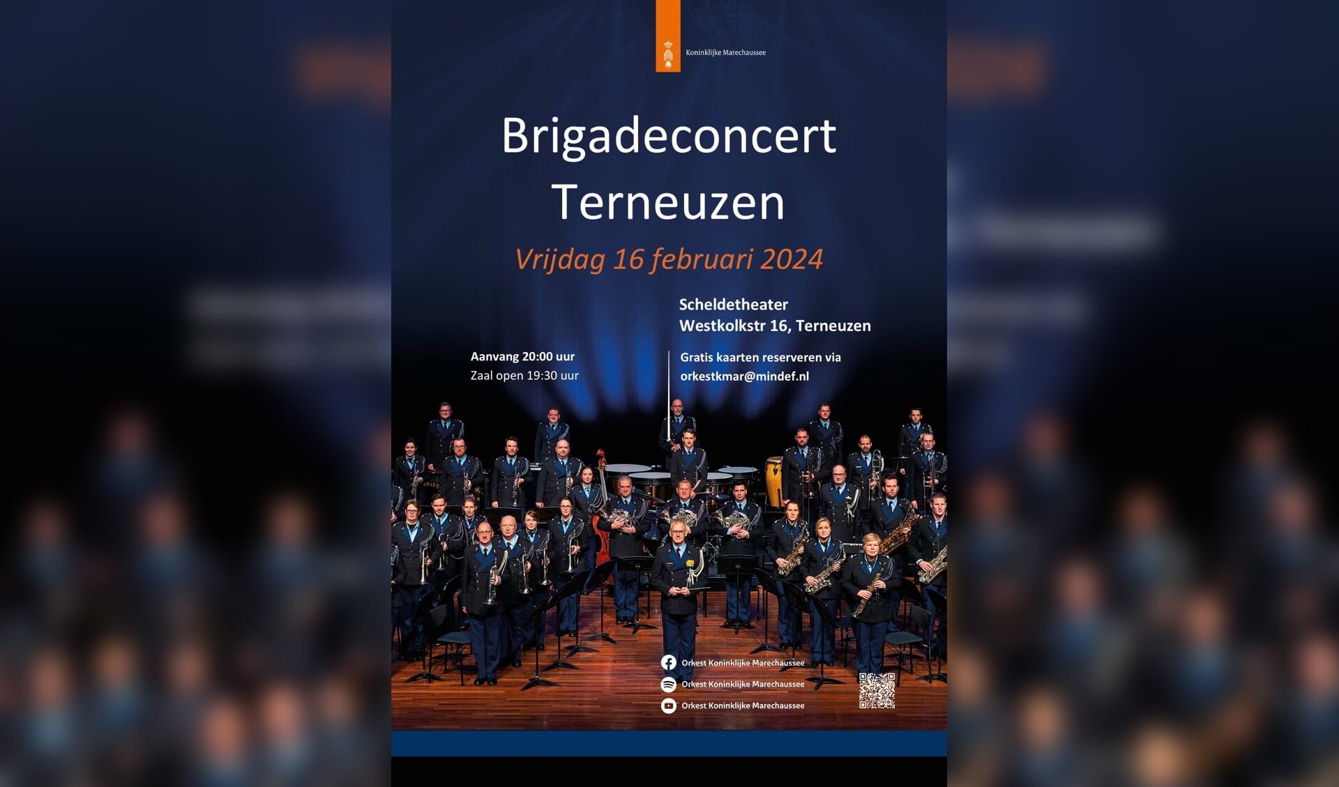 Het concert is vrij toegankelijk maar men dient wel een toegangsbewijs te bestellen via orkestkmar@mindef.nl.