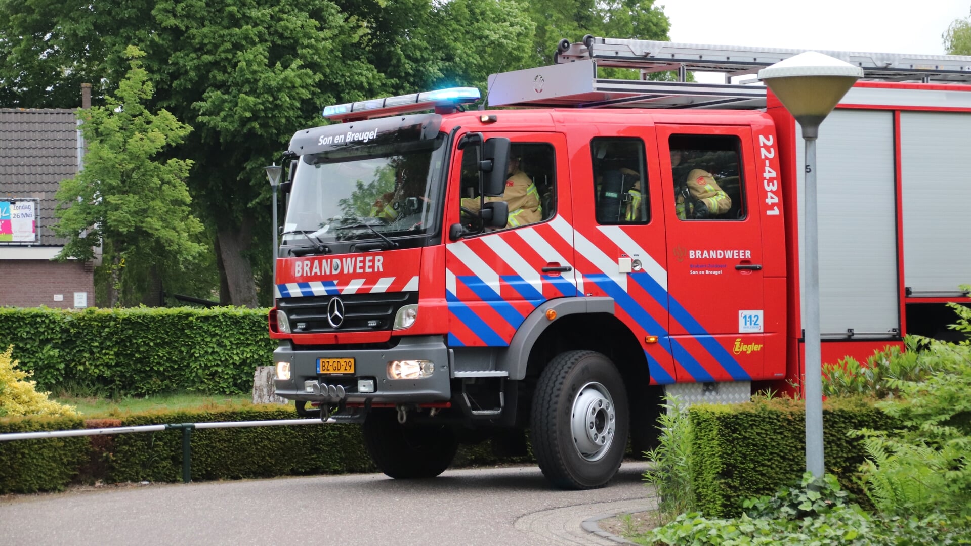 Archieffoto: brandweer Son en Breugel in actie bij de oefening op Zonhove