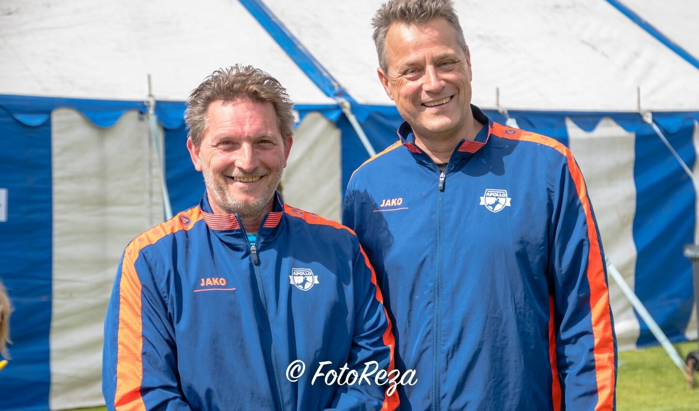 De trainers bij HV Apollo Wim Pluym en Frank Kolen