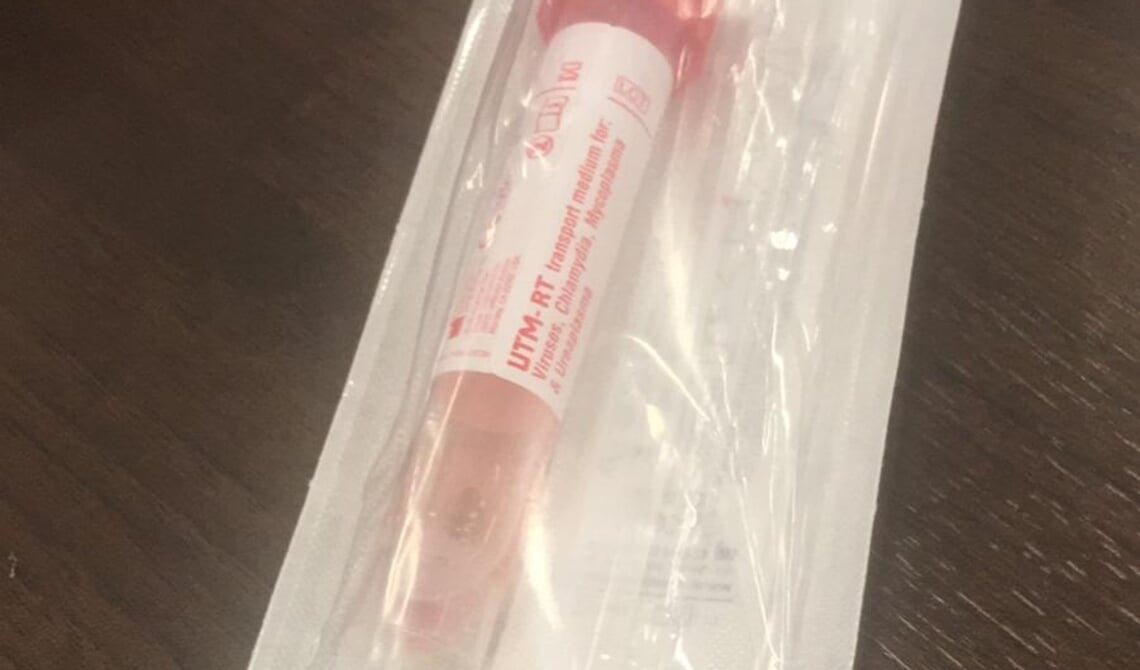 <p>Een coronatest </p>