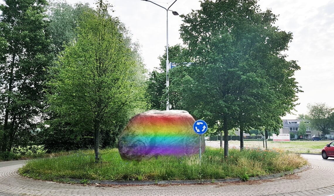 Komt er een zwerfkei met regenboogkleuren in Son en Breugel?