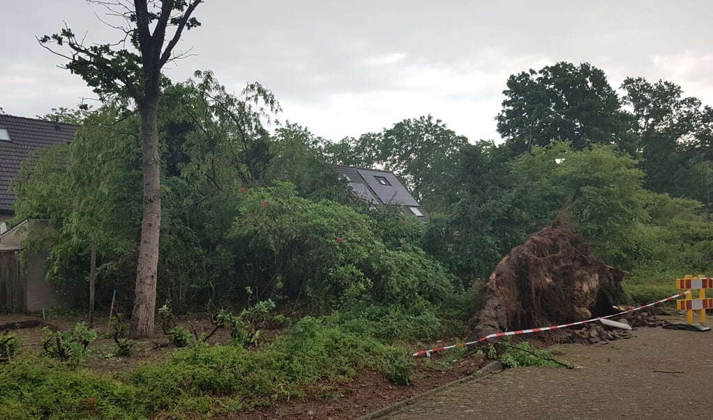 Schade bij een eerdere storm in Son en Breugel in juni 2019