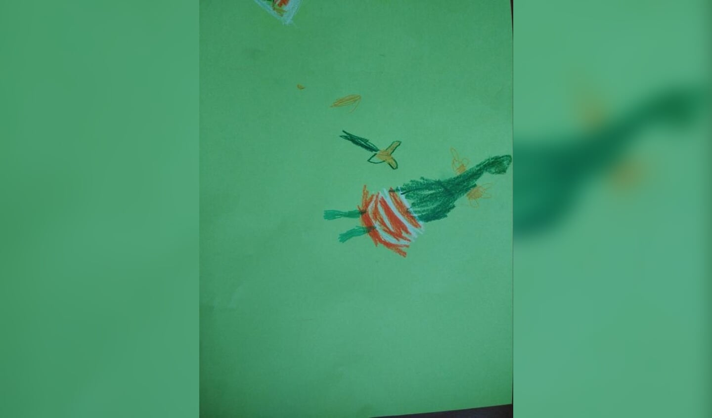 Een thuisopdracht die door een van de kinderen van basisschool De Harlekijn is gemaakt