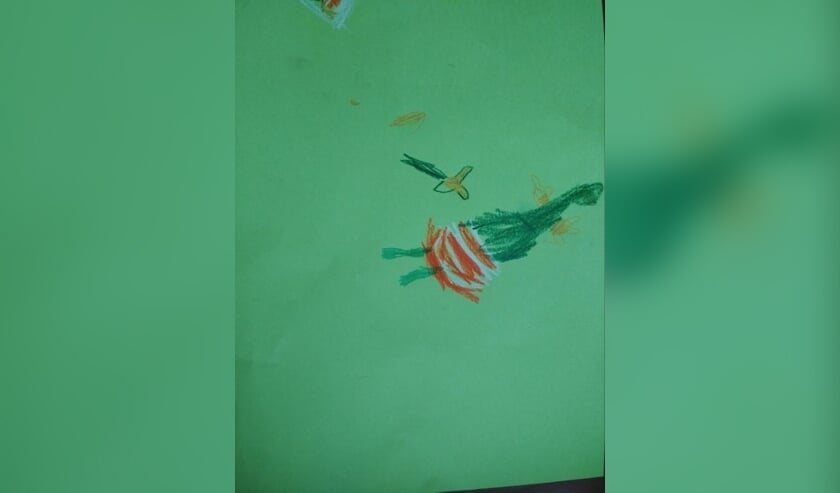 Een thuisopdracht die door een van de kinderen van basisschool De Harlekijn is gemaakt | Fotonummer: 8bee90