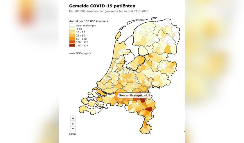 Aantal besmette coronapatiënten op zaterdag 21 maart | Fotonummer: 4871e0