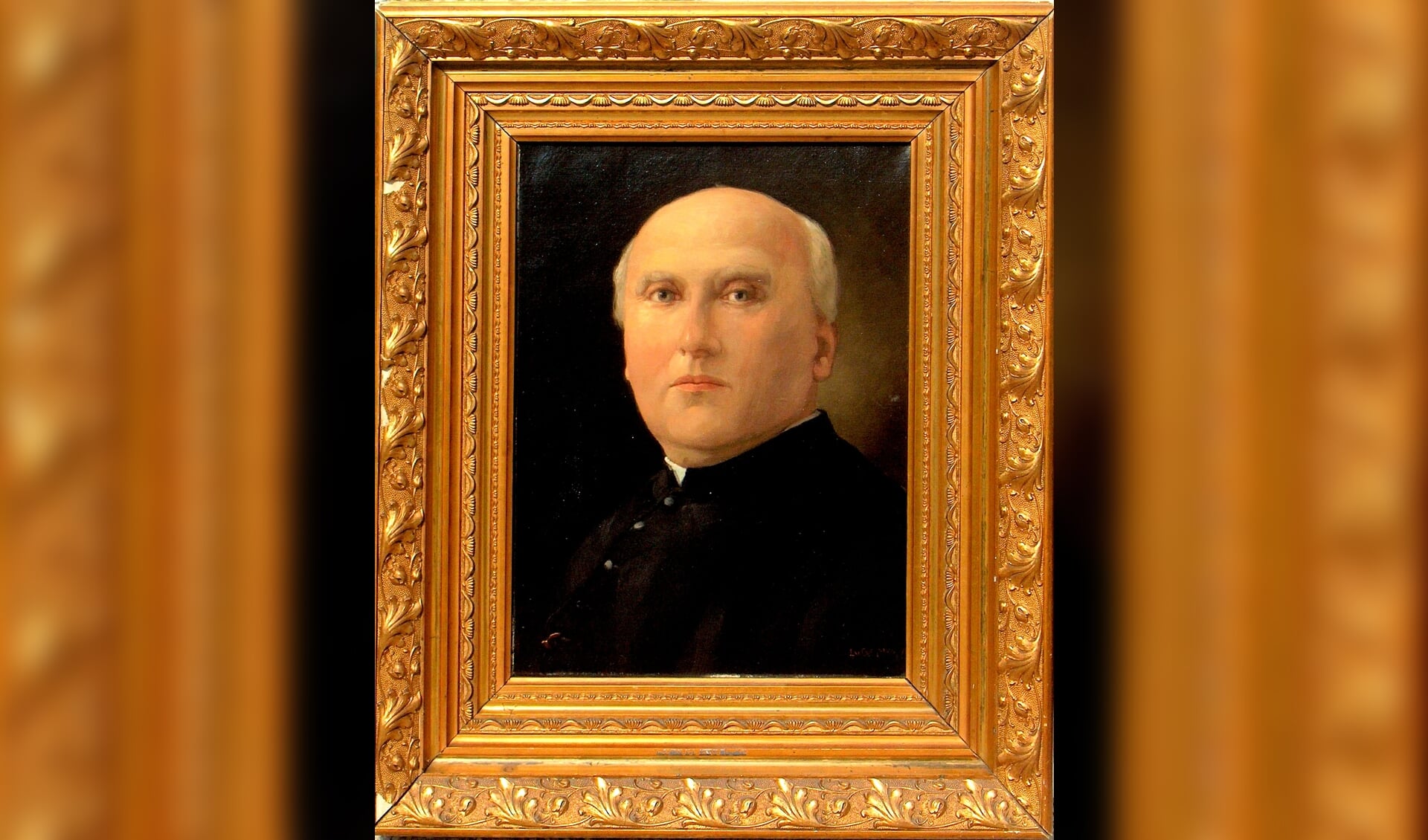Portret van pastoor A. van Ravensteijn geschilderd door Leo van Gemert