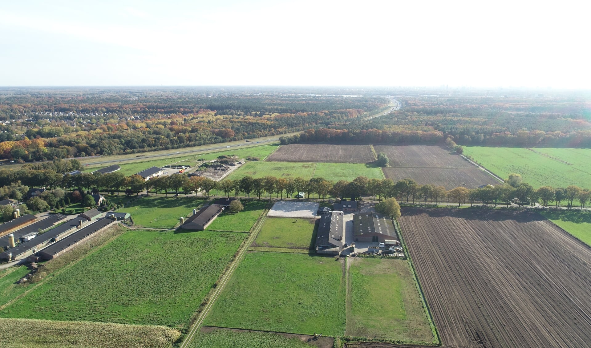 Luchtopname van een gedeelte van het gebied Sonniuswijk, dat wordt beschreven in het toekomstvisie plan van de gemeente. 