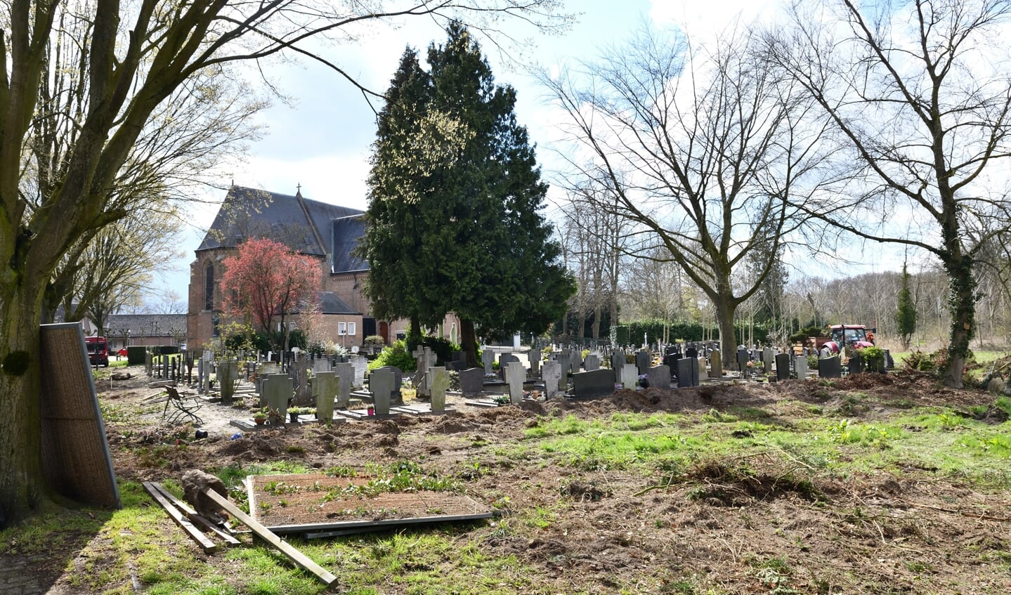 De groene haag maakt plaats voor een hekwerk