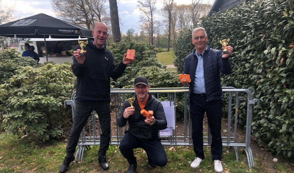 V.l.n.r.: De winnaars Ferd Odenhoven, Pierre van Tinteren en Henk de Laat
