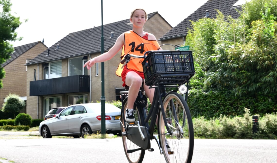 Een van de deelnemers tijdens het verkeersexamen