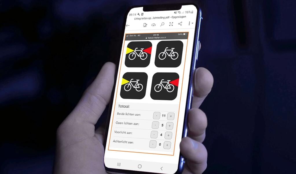 De fietslichttellen-app
