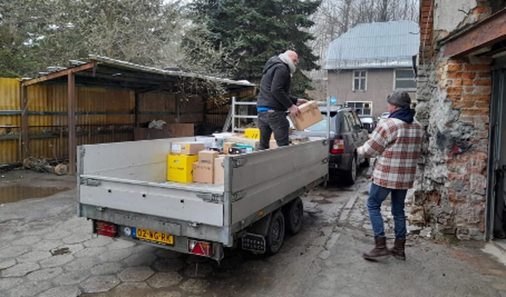 Hulpgoederen die eerder werden ingezameld en naar Oekraïne zijn gebracht