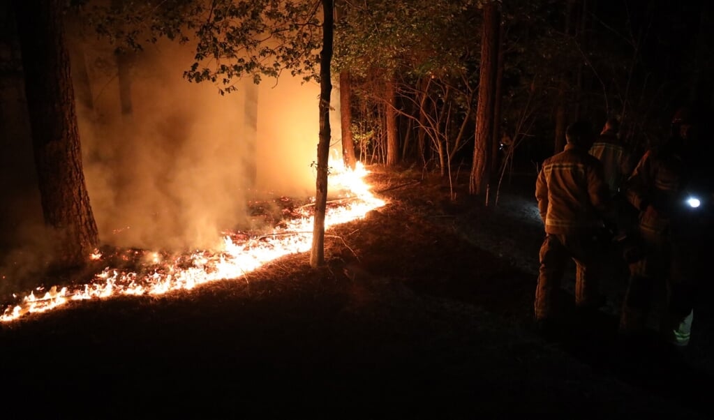 Felle brand in bosgebied nabij het Dutmellapad 