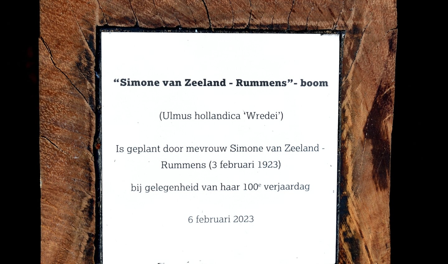 Simone van Zeeland-Rummens een boom geplant op park Vroonhoven 