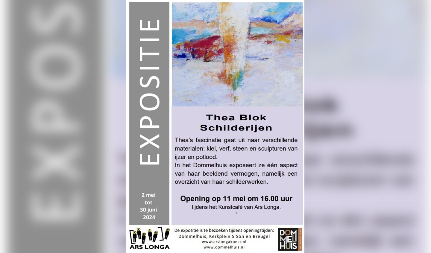 Flyer Expositie Thea Blok
