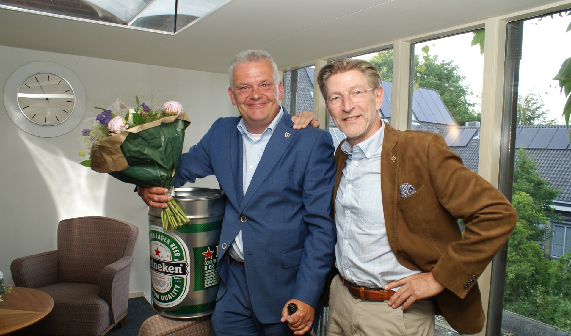 Daan Binnendijk (l) en Hans Rasch, de oud-wethouders van Voorschoten. Foto: VSK