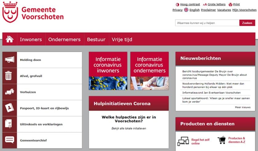 Op de website van de gemeente is ruimte voor hulpinitiatieven.