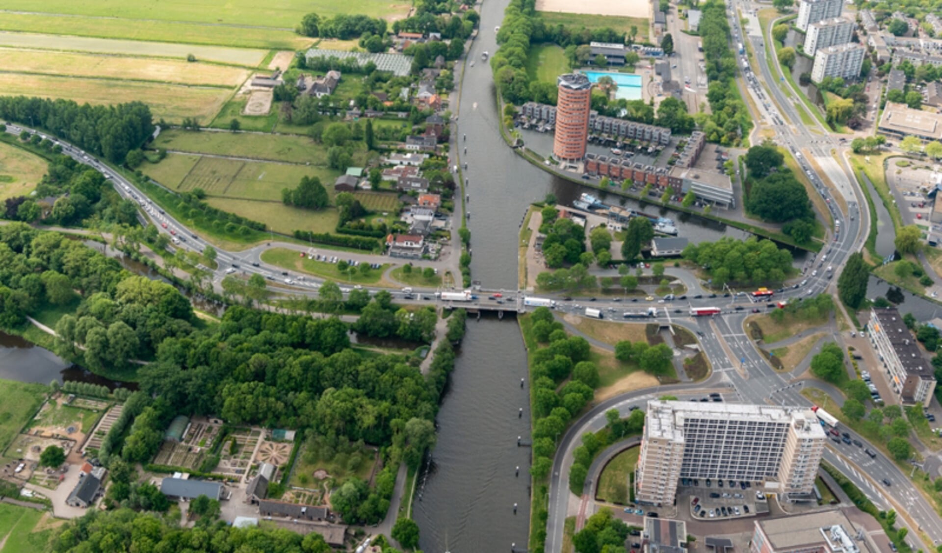 Het Lammenschansplein. Foto: Rijnlandroute.nl