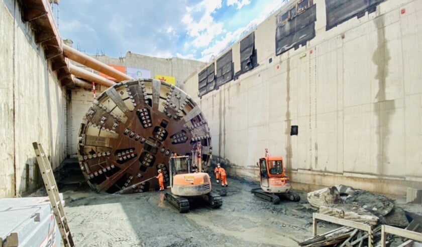 De werkzaamheden aan de tunnelboormachine zijn vertraagd. Foto: Rijnlandroute.nl