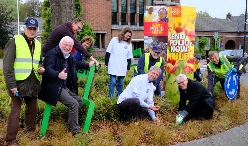 <p>Rotaryleden vroegen afgelopen zaterdag aandacht voor polio. Samen met wethouder Cramwinckel plantten ze tulpenbollen. </p>