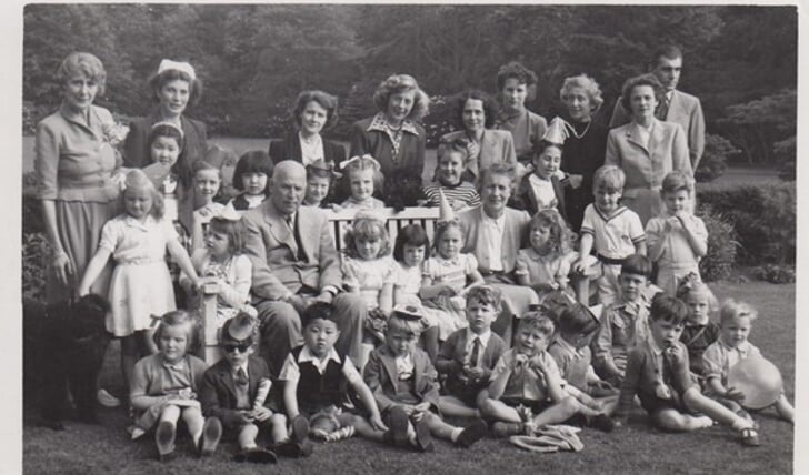 The pupils and staff of the English School in 1950. Standing left is Nancy Macdona. Seated is Otto Weise. Standing back row centre with the big hair is Amy Weise. Photo: BSN