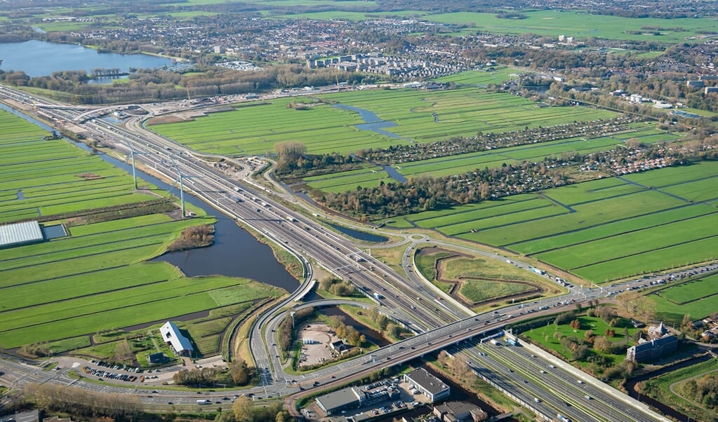 Wegwerkzaamheden op de A4 voor de aanleg van de Rijnlandroute