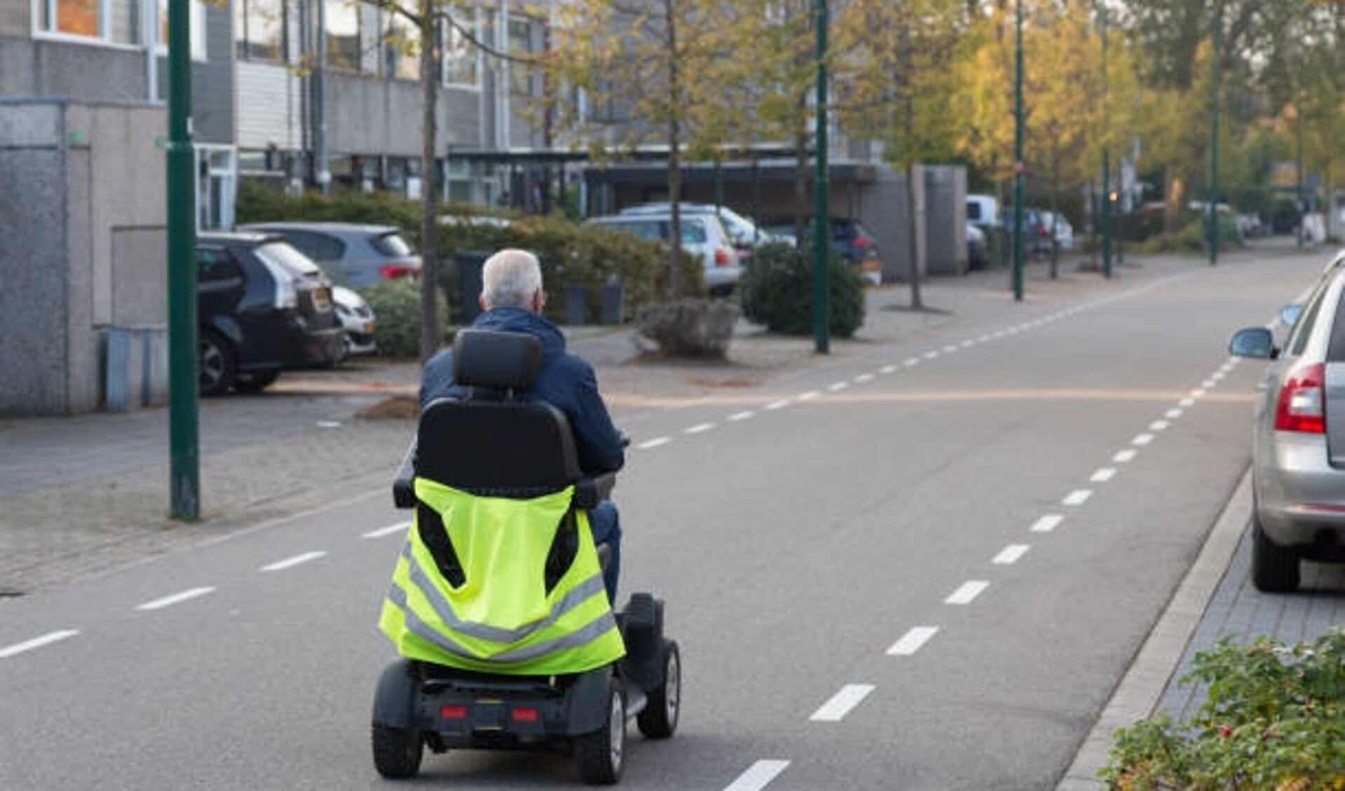 Man on a motorised wheelchair in Maarssen, the Netherlands; mobility