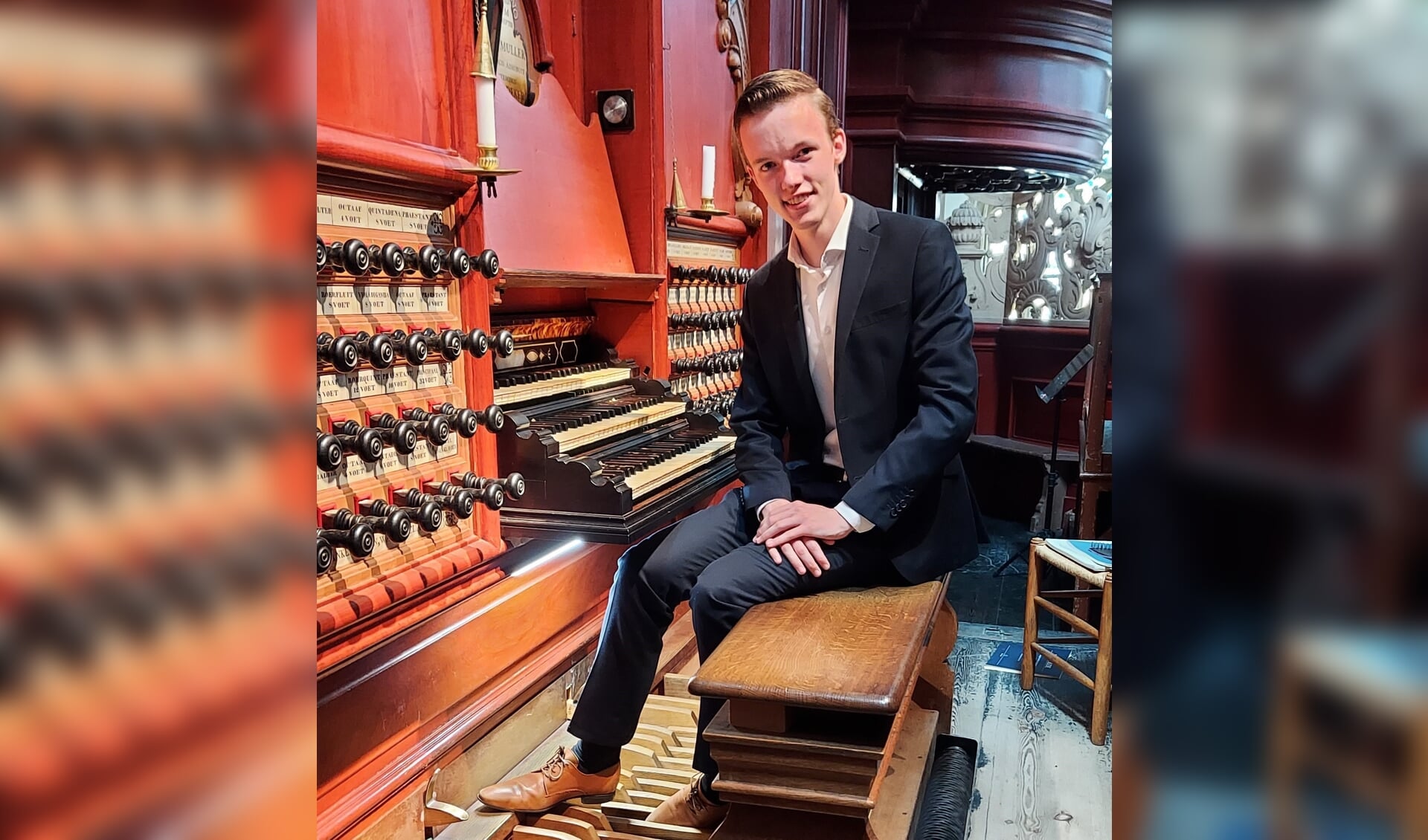 De 21-jarige organist Maarten Wilmink bespeelt op 23 april het orgel van de Laurentiuskerk. Foto: PR