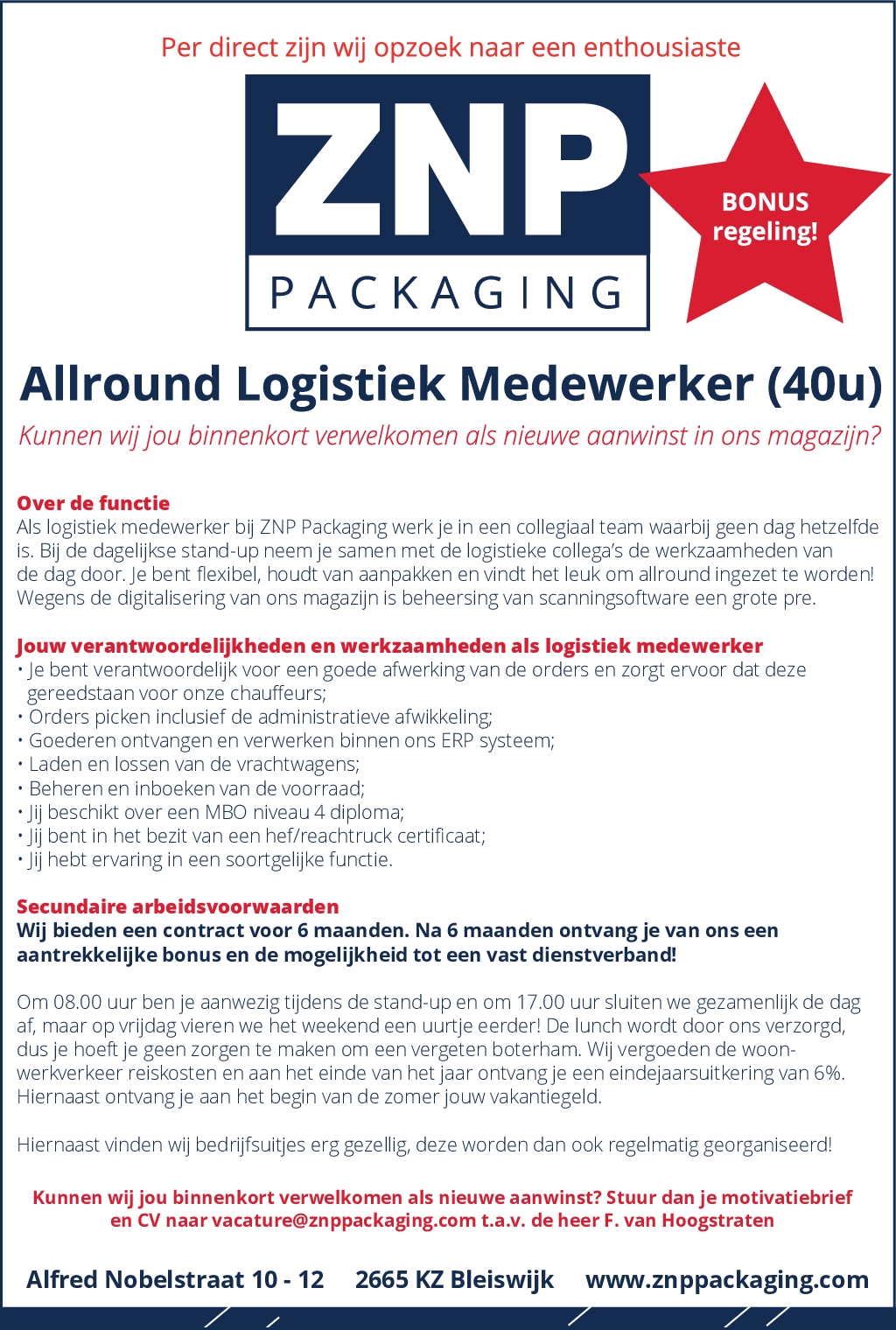 Logistieke vacature deals