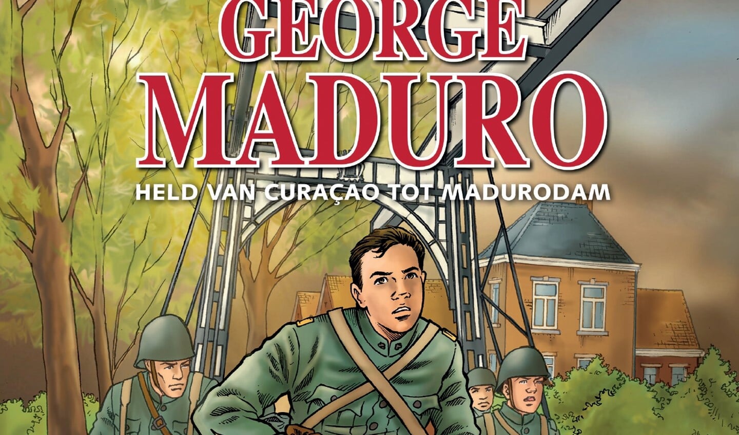 Cover van het stripboek dat o.a. gaat over de heldhaftige aanval op Villa Leeuwenburg, door George Maduro (foto: Jean-Pierre Jans).