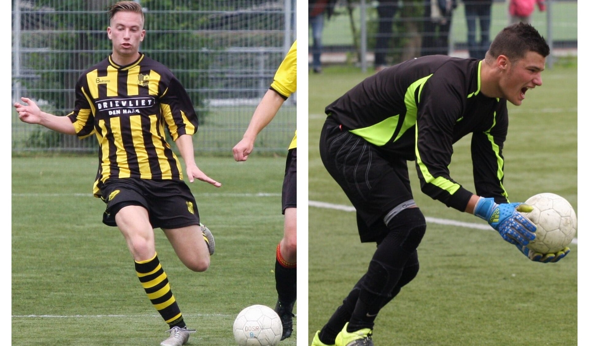 Wilhelmus B1 rechtsbuiten Nick Steenvoorden werd matchwinner & keeper Mark de Jong kraait het uit van vreugde na het laatste fluitsignaal (foto's: Alexander Wagener).